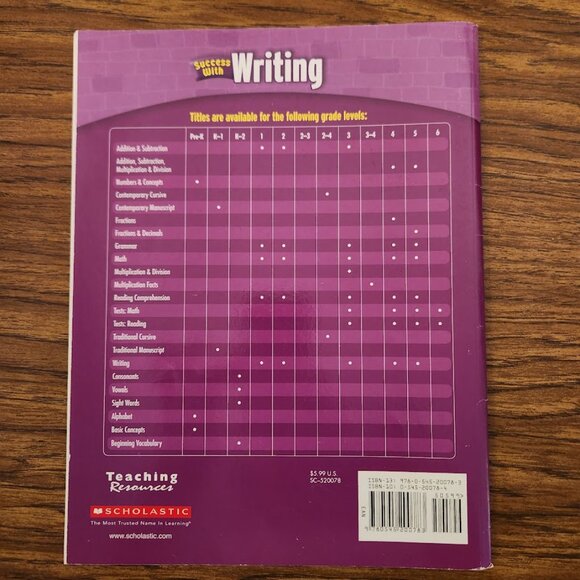 Scholastic Success with Writing Grade 2 2nd Grade Book Workbook Activity Book - Picture 2 of 11